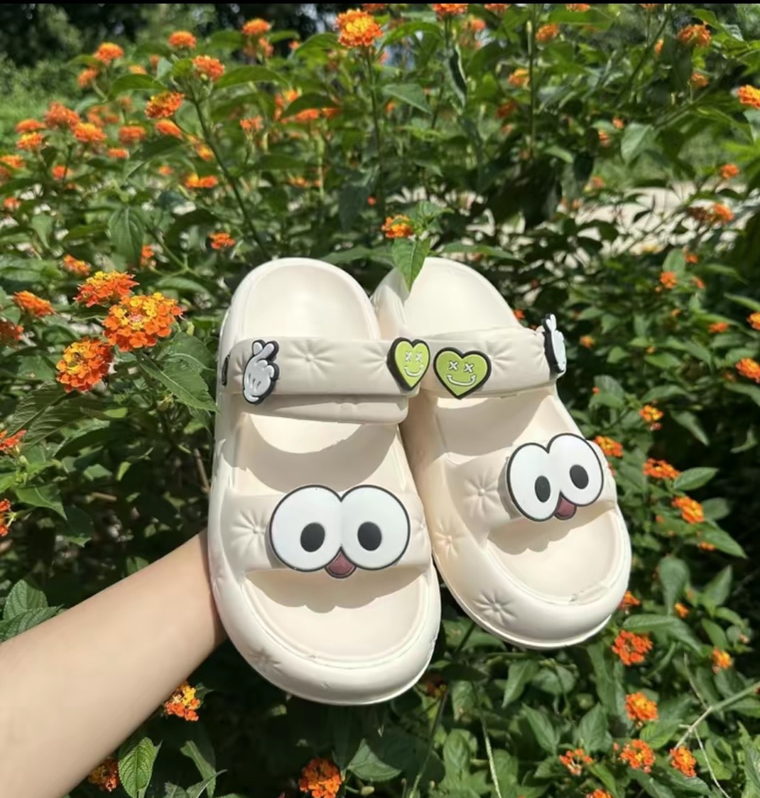 Dép cross dép sục nữ kiểu dáng sandal quai hậu cao 3 cm unisex ulzzang basic chất liệu eva bánh mì đi mưa D420