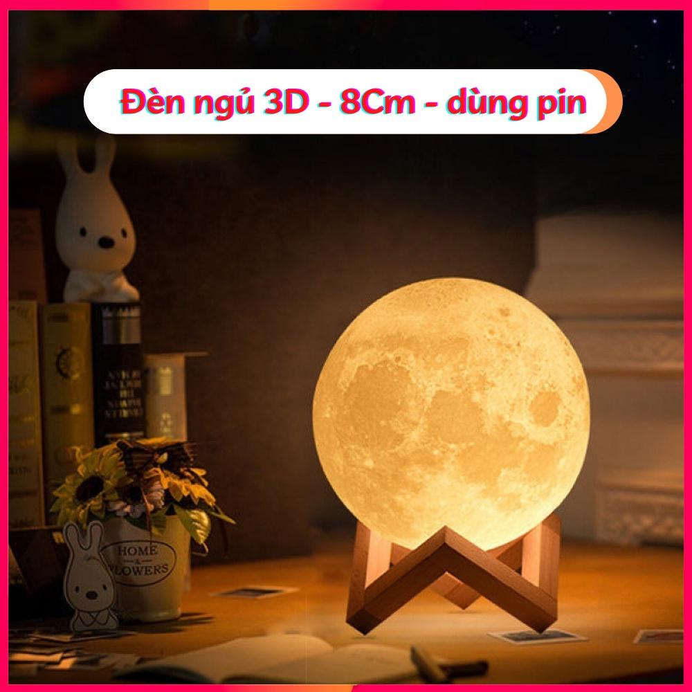 Đèn ngủ 3d mặt trăng 8Cm decor phòng ngủ xinh