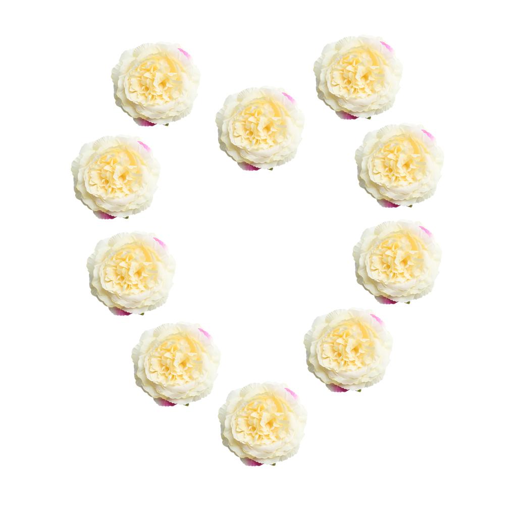 10 Pieces Artificial Silk Rose Flower Head Home Wedding Decor Champagne
