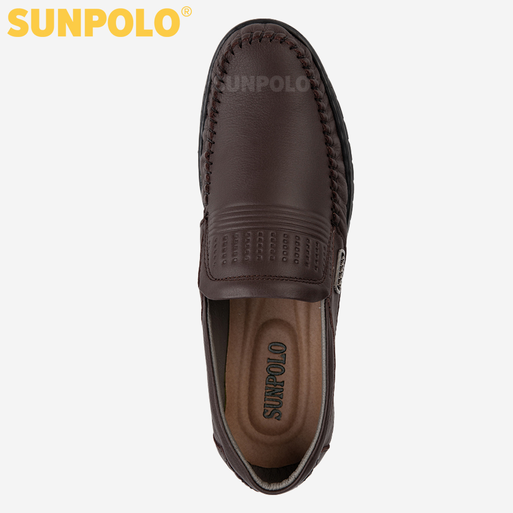 Giày Mọi Nam Da Bò SUNPOLO SU3028D - Đen