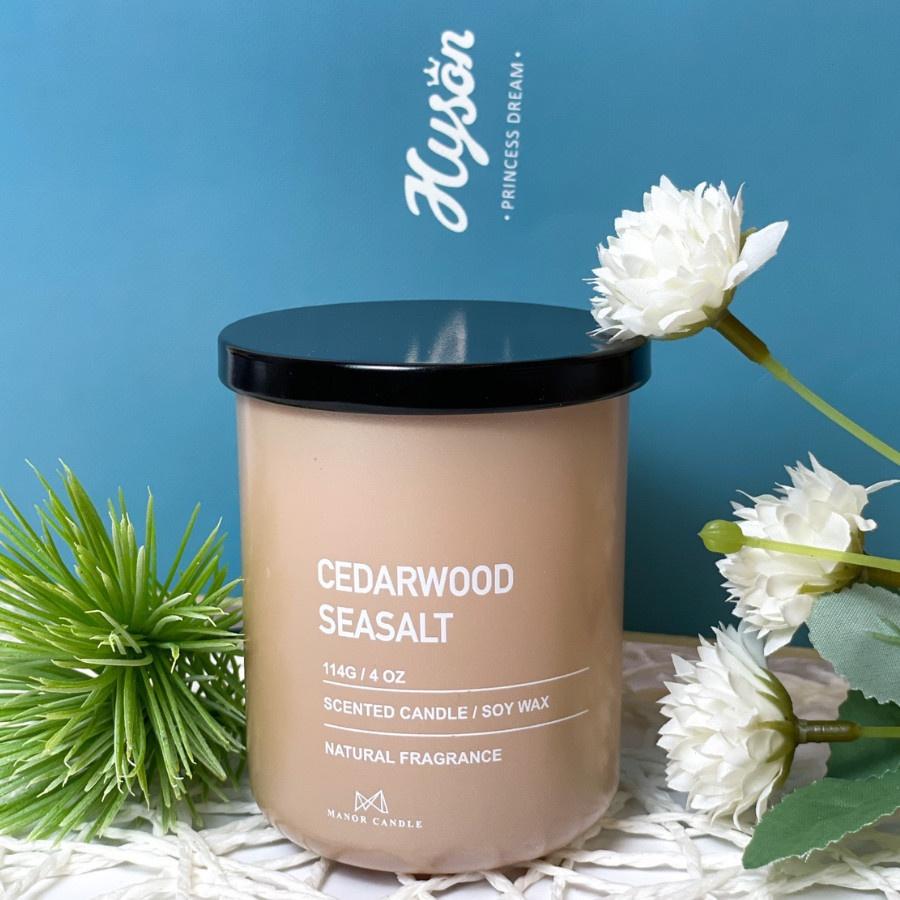 Nến thơm Cedarwood Seasalt - Manor Candle, size 4 oz 114g