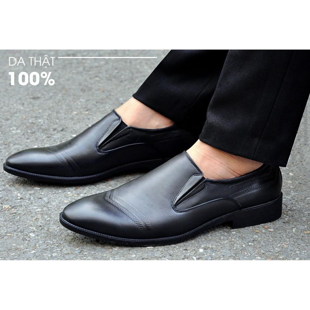 Giày tây nam hàn quốc chất liệu da bò cao cấp - giầy tây nam chất liệu da bò đế cao su