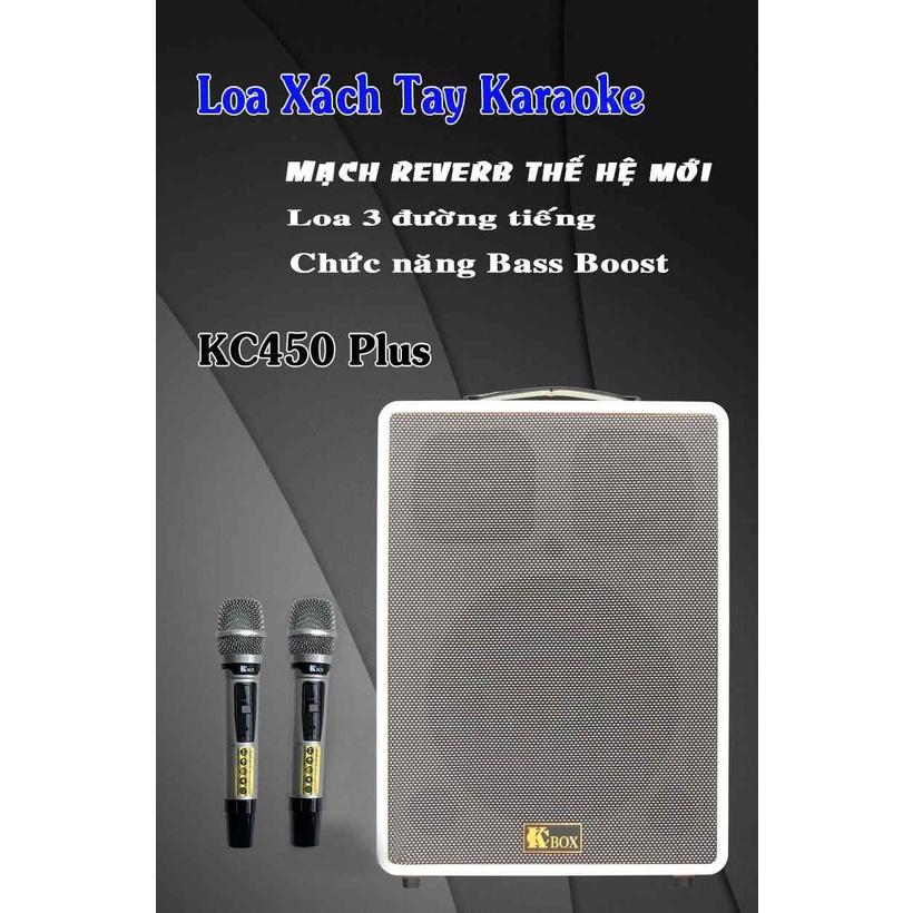 Loa Karaoke Xách Tay Kcbox Kc450 Plus Công Suất Lớn bản nâng cấp 3 đường tiếng màu trắng tinh khôi có reverb siêu hay