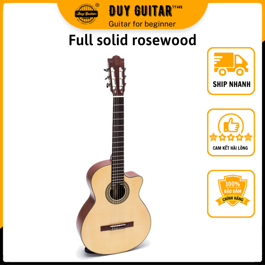 Hình ảnh Đàn guitar classic Hồng đào solid DC250J Duy Guitar Store dòng ghitar âm thanh ấm áp cổ điển