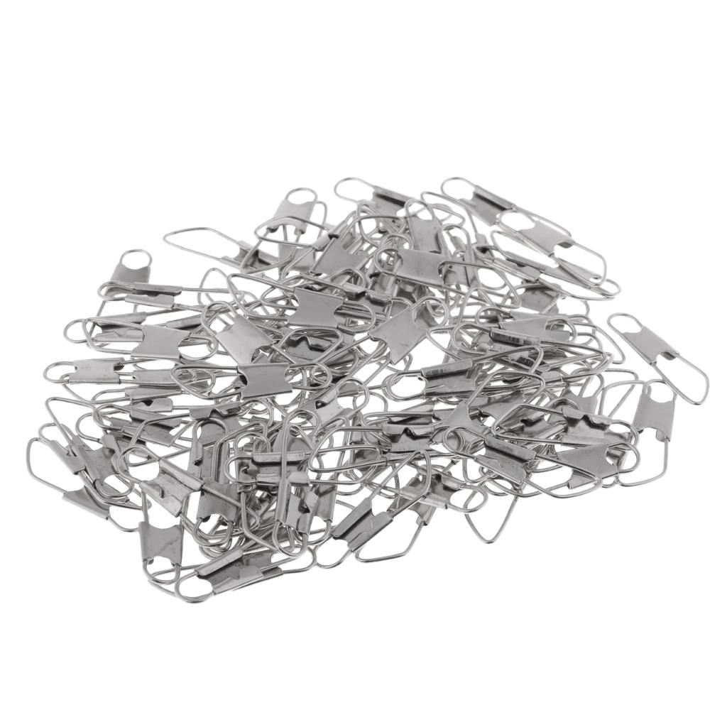 100Pcs Fishing Interlock Snap Safety Snap Fishing Swivels Snap 1.4x0.5cm