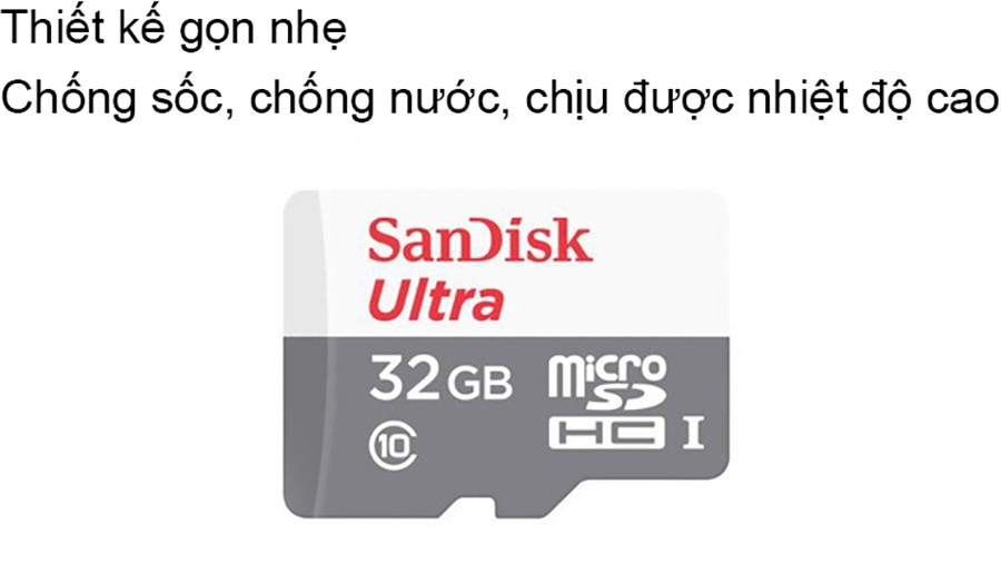 Thẻ Nhớ Micro SDHC SanDisk UHS-1 32GB Class 10 - Hàng Chính Hãng