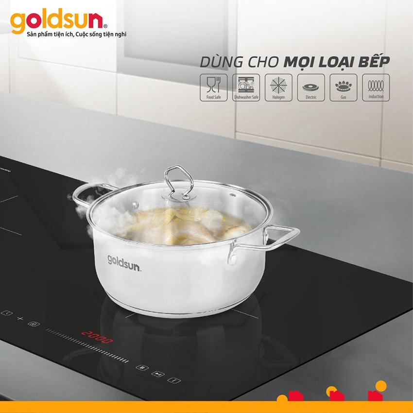 Bộ nồi inox 3 đáy Goldsun GPS1700 - Hàng chính hãng