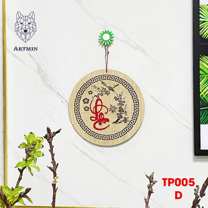 Chữ Lộc Hoa Văn Thư Pháp - Bảng Gỗ Decor - Trang Trí Nhà Cửa - Tết