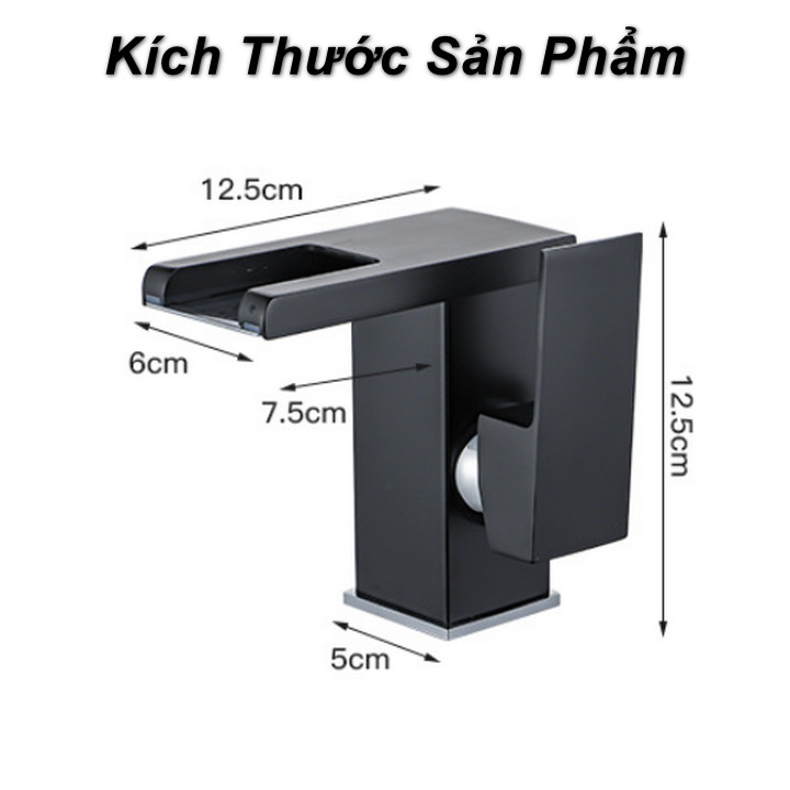 Bộ Vòi Lavabo Thay Đổi Màu Theo Nhiệt Độ Black LED