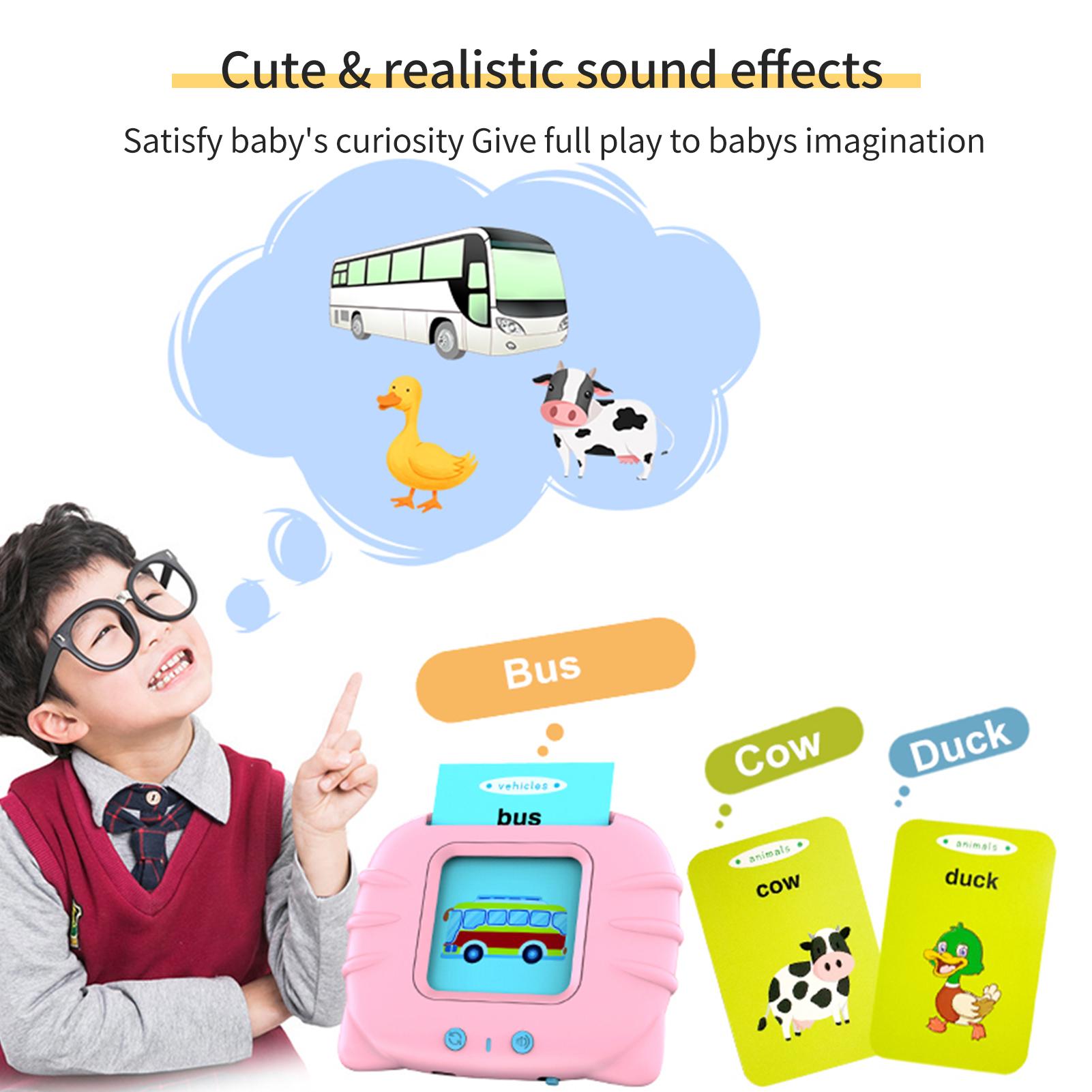 Talking Flash Cards Learning Toys for Toddlers 0-3 Years with Sound Effect English Reading Early Learning