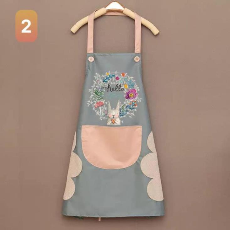 Tạp dề hoa-tạp dề chống thấm chống nước siêu tiện dụng