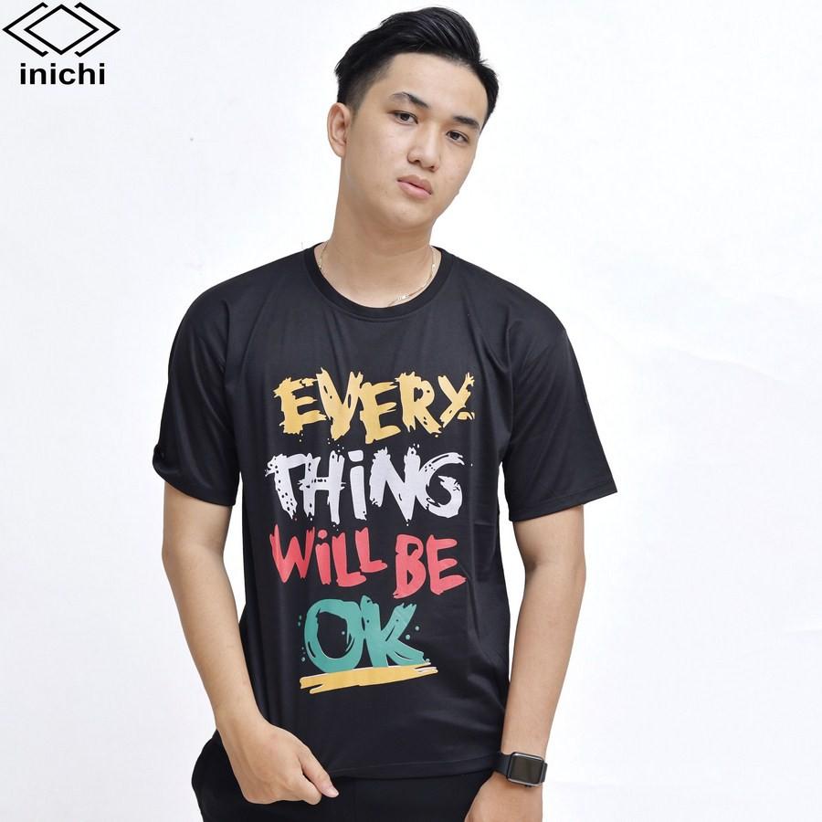 Áo thun tay lỡ form rộng INICHI A586 phong cách Unisex cho cả nam nữ hình in chữ OK