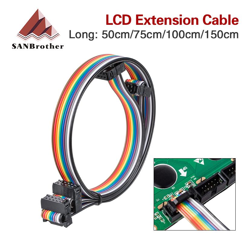 Cáp mở rộng màn hình máy in 3D 10 chân, cáp hiển thị Jumper Ribbon Ribbon linh hoạt cho sê-ri Ender-3/CR-10