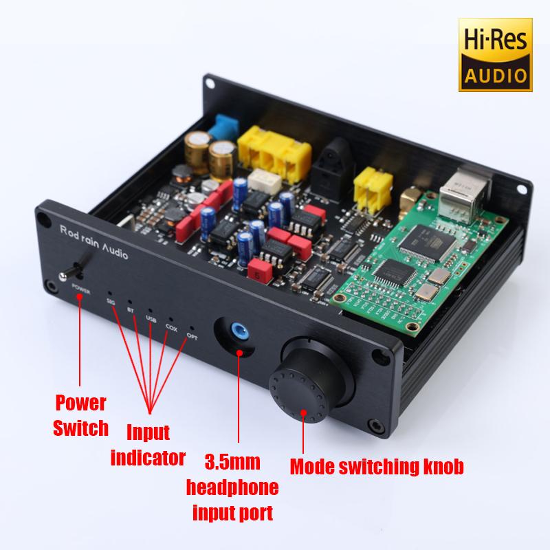 Rod Rain Audio Dual HIFI Sound Decoder Bluetooth 5.1 Headphone Amplifiers PCM1794 DAC QCC5125 Amanero USB Card LDAC DSD512 600