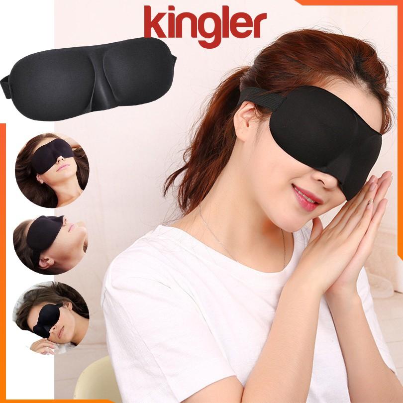 Miếng Bịt Mắt Ngủ Màu Đen, Miếng Che Mắt Ngủ, Mặt Nạ Ngủ Nam Nữ Thoáng Khí, Mềm Mại, Tiện Dụng Ngủ Trưa. Kingler 5130