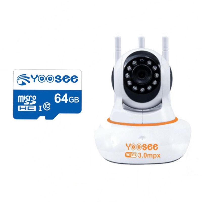 Camera wifi yoosee 3.0  2K siêu nét - camera ip yoosee 3 râu 3mp trong nhà - hàng nhập khẩu - CAMERA KÈM THẺ 32GB