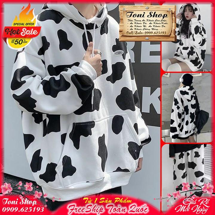 ÁO HOODIE - ÁO KHOÁC NỈ NGOẠI In 3D Bò Sữa Cổ Chui