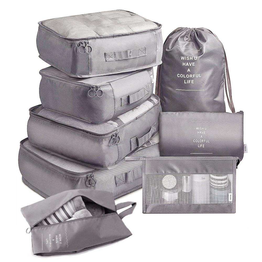 Set 8 Túi Du Lịch Chất Liệu Polyester Di Động