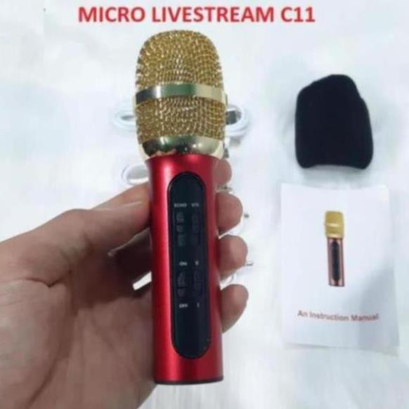 Mic Thu âm C11 livestream cao cấp tặng kèm tai phone