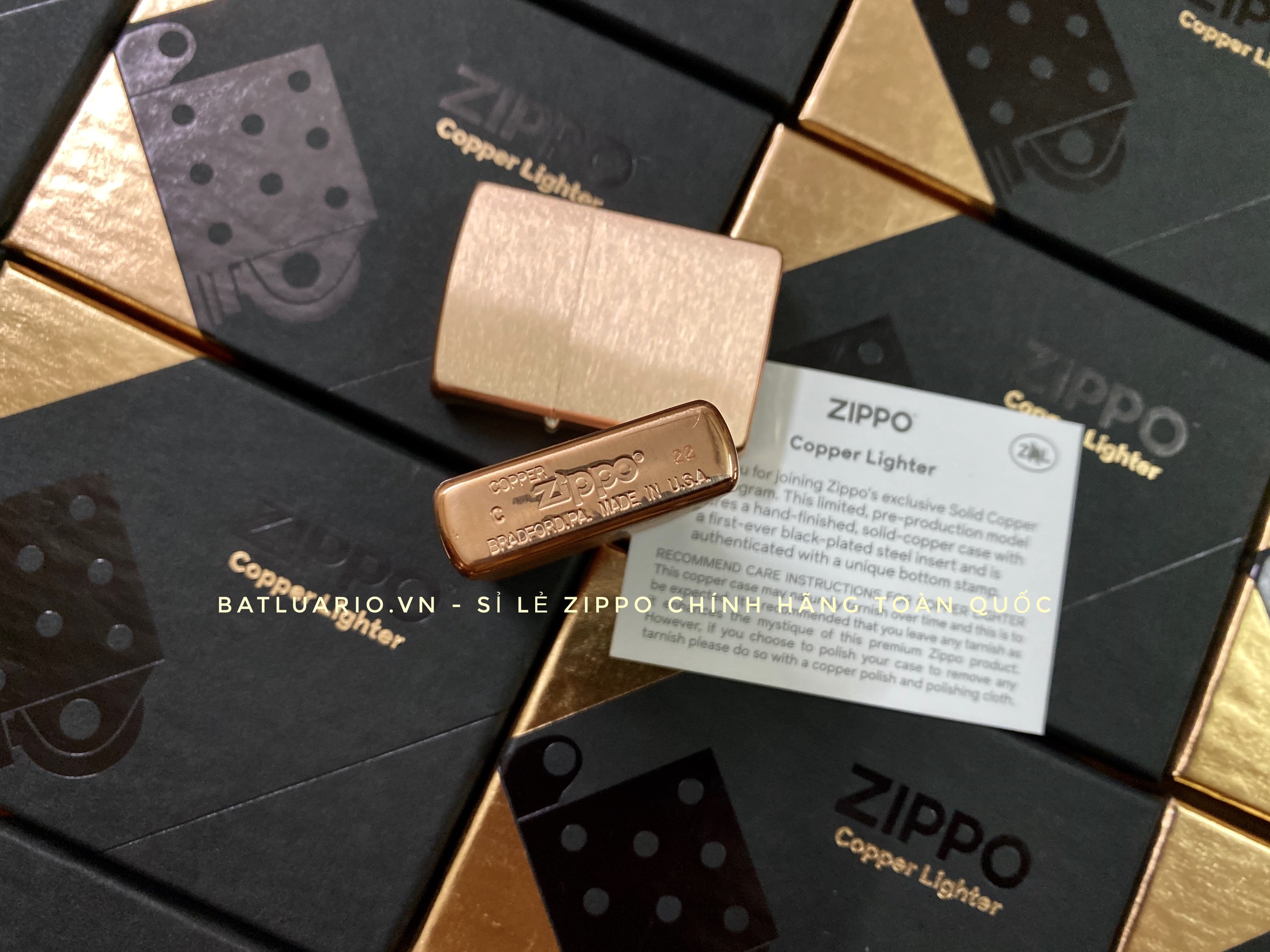 Bật Lửa Zippo 48107 – Zippo Solid Copper – Zippo Copper Case With Black Coated Stainless Steel Insert – Zippo Đồng Đỏ Nguyên Khối 2022