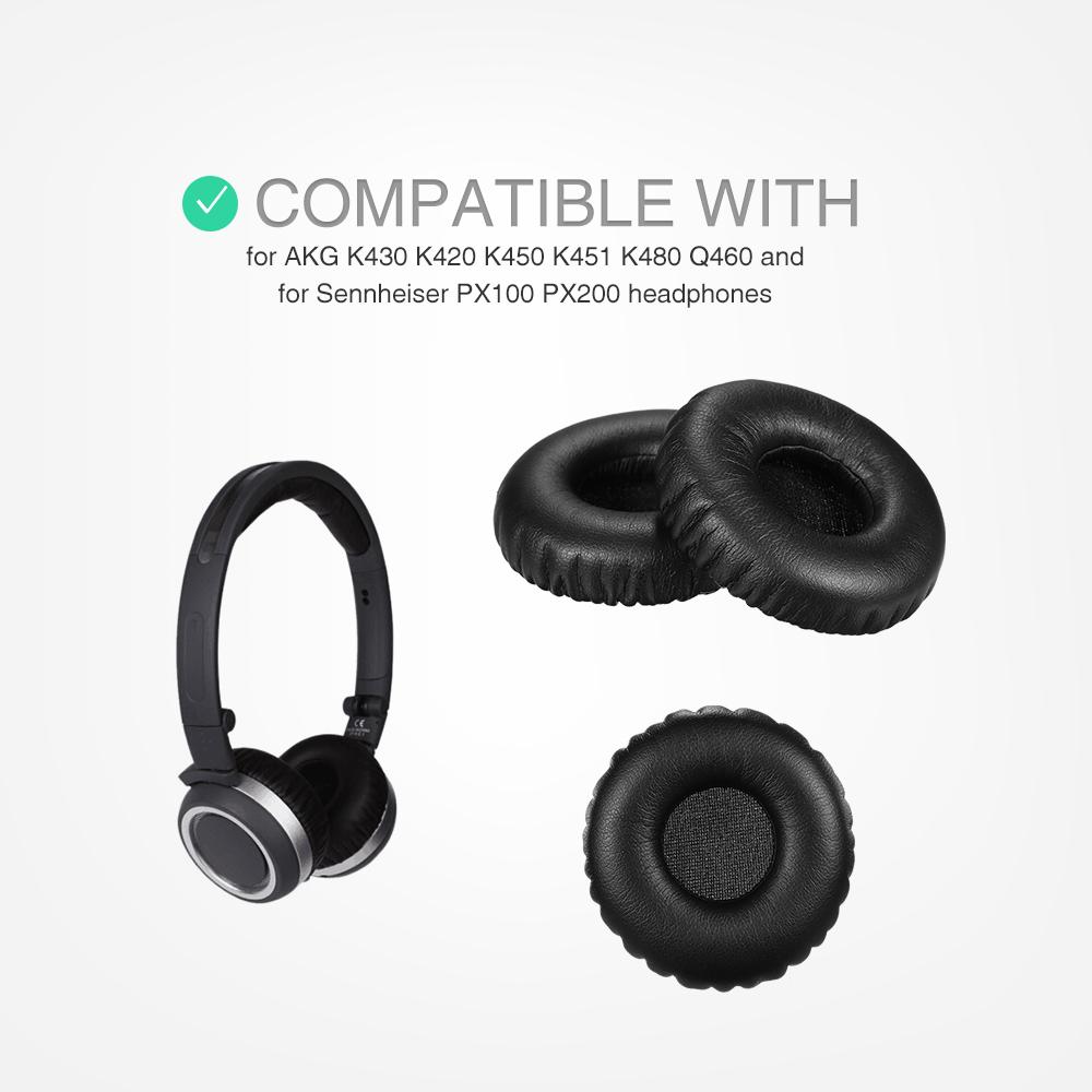 Replacement Memory Ear Pad Protein Leather Around Ear Cups Cushion Cover Compatible with AKG K430 K420 K450 K451 K480