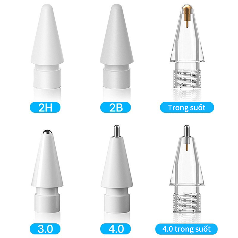 [HÀNG CHÍNH HÃNG GOOJODOQ] CD3265. - Đầu ngòi bút thay thế loại nhám cao cấp cho bút Apple Pencil 1 và 2 ngòi bút gốc kim loại 4.0