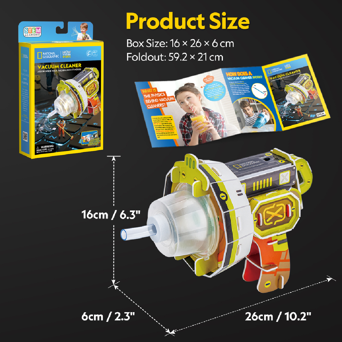 Đồ Chơi Lắp Ráp Máy Hút Bụi Chạy Pin Tự Chế Nat Geo STEAM DS1118h