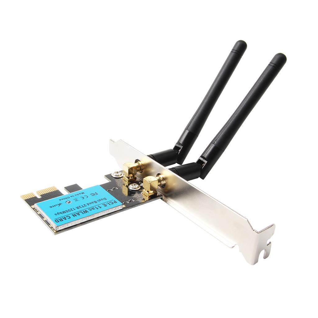 Dual Band 1200Mbps PCI-E Wifi Wireless Adapter Bluetooth 4.0 Network card