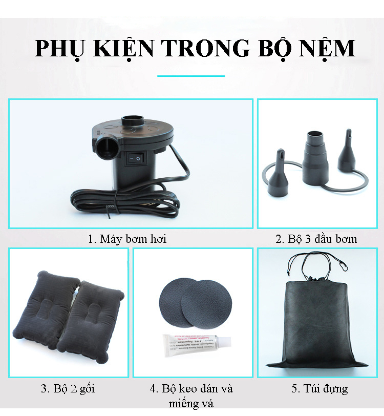 Nệm Hơi Ô tô Cao Cấp Cho Xe 5, 7 Chỗ | Nệm Hơi Gấp Gọn Sử Dụng Chất Liệu Cao Cấp, Không Gây Nóng Lưng, Tiện Dụng Và Dễ Sử Dụng