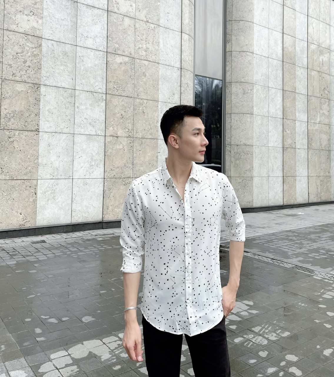 Áo sơ mi nam dài tay vải lụa cao cấp X1