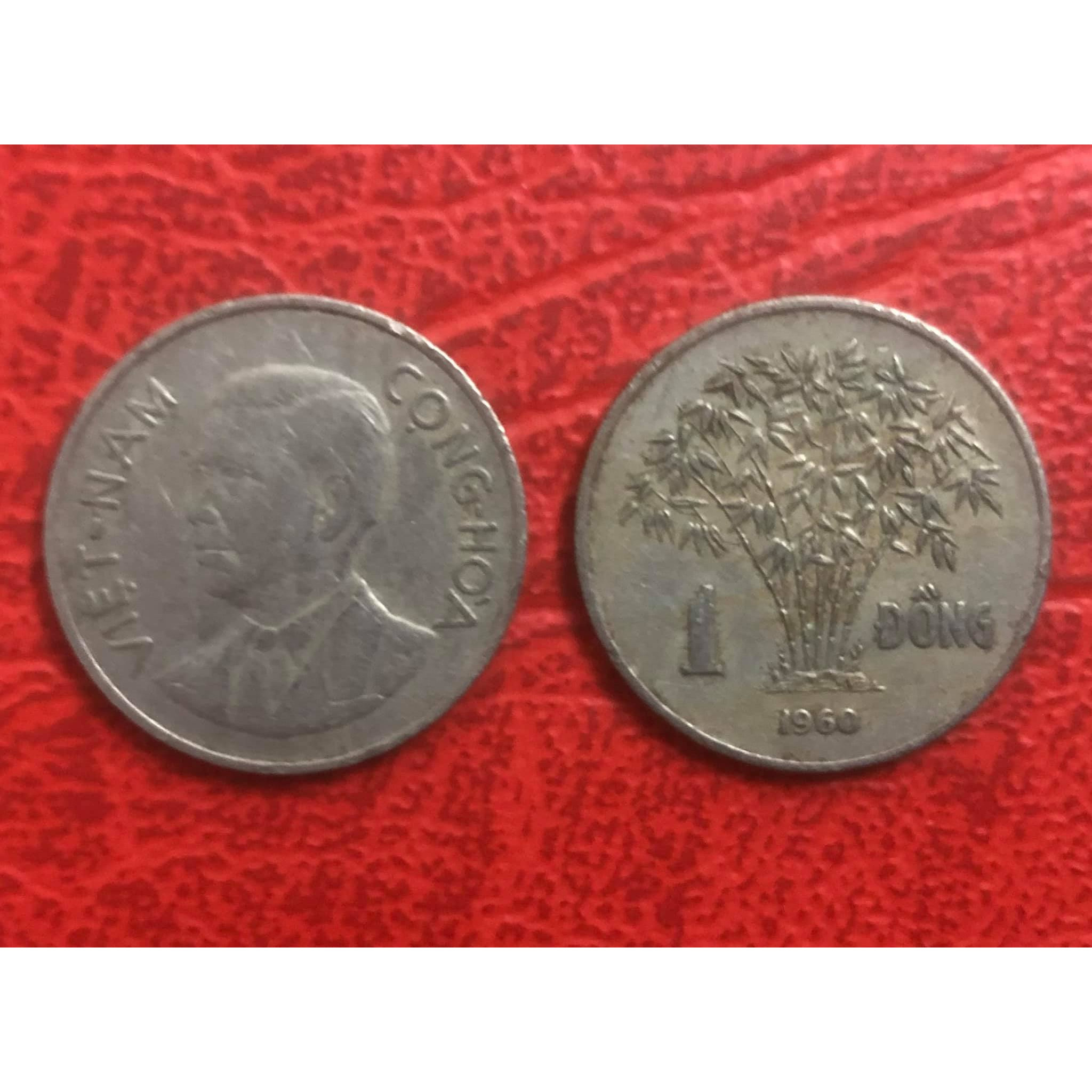 Đồng xu 1 đồng Tổng thống Ngô Đình Diệm - Bụi trúc, xu Việt Nam xưa sưu tầm