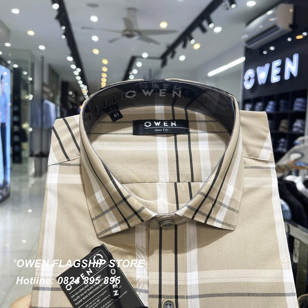 Áo Sơ mi Owen nam dài tay dáng Slimfit sợi Tre mềm mịn mát Mã AS220891D