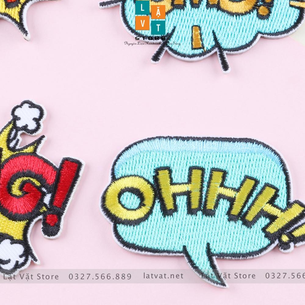 Patch ủi quần áo CHỮ PHONG CÁCH cá tính cực kì dễ thương, dán Vali, tủ lạnh,Sticker miếng dán, đậm chất street