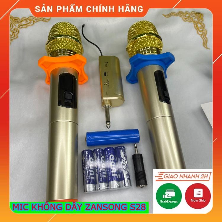 Bộ 2 Micro Karaoke Không Dây ZANSONG S28 Kết Nối UHF Cho Loa Kéo. Hỗ Trợ Các Thiết Bị Có Jack 3.5mm Và 6.5mm