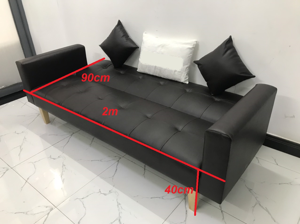 Ghế dài 2mx90 sofa bed tay vịn phòng khách sopha linco07 salon