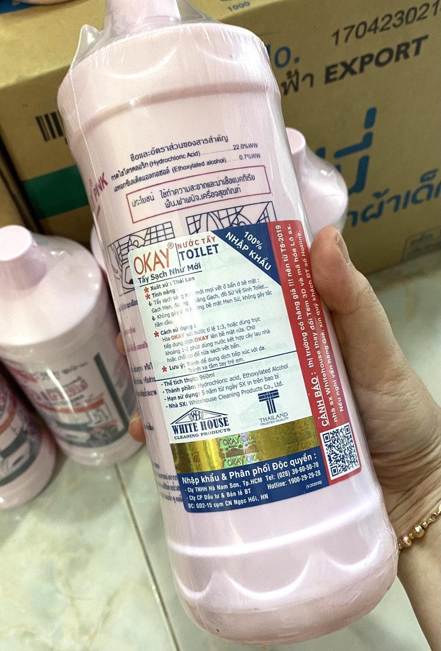 Nước Tẩy Rửa Bồn Cầu Okay Pink Thái Lan 960ml ( Chuẩn hàng thái lan)