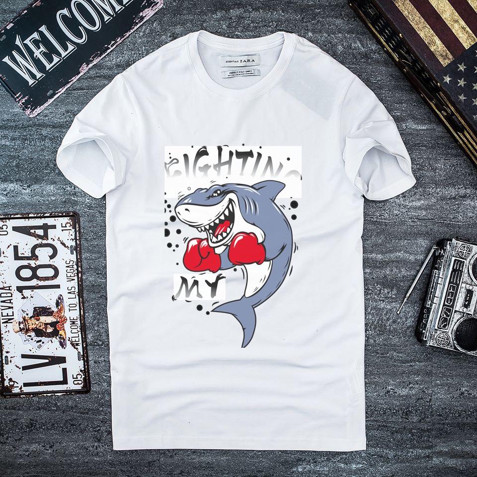 Áo thun in hình cá mập baby shark unisex