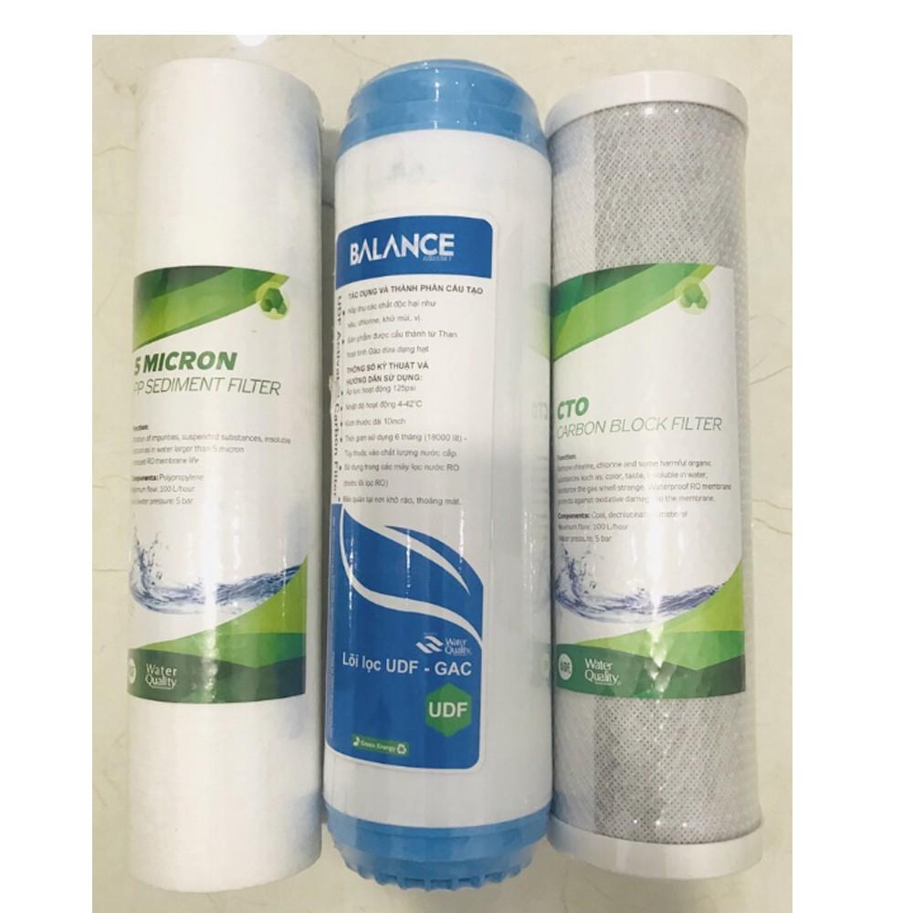Bộ lõi lọc nước gồm 3 lõi 123 cho các máy lọc nước