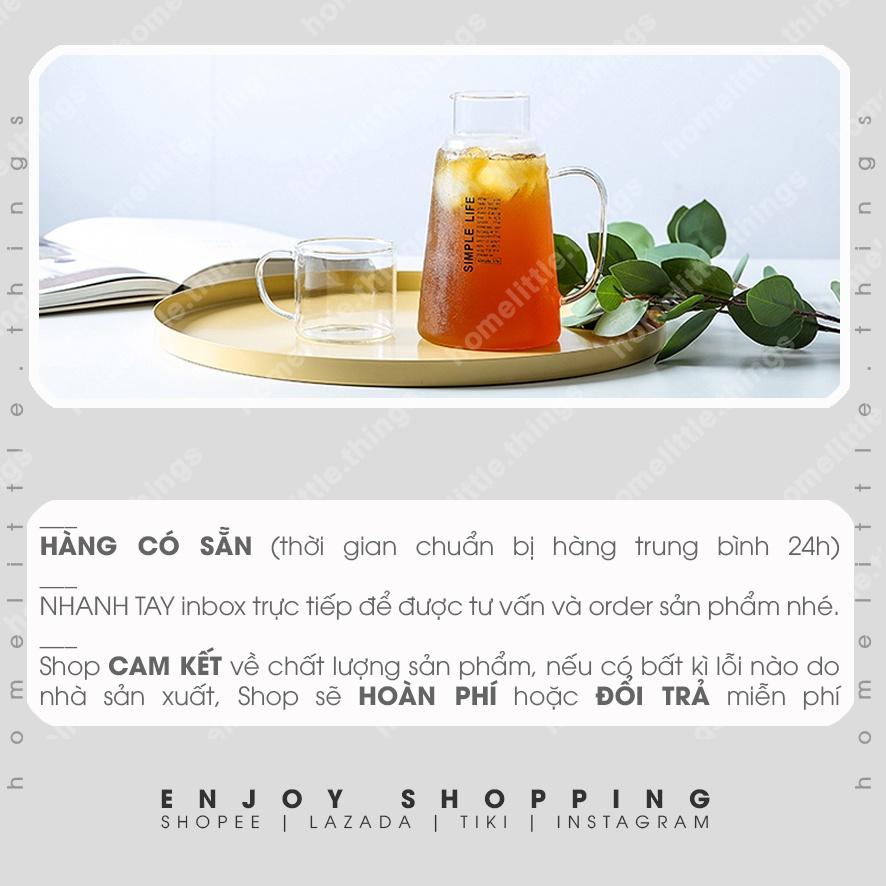 Bộ bình và ly đựng nước bằng thủy tinh chịu nhiệt