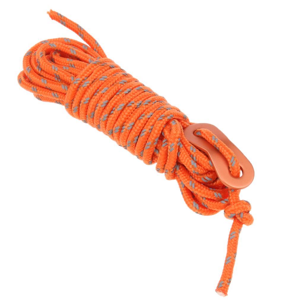 2Pcs 4mm Reflective Tent Guy Line Guide Rope Polypropylene Cord with Aluminum Adjuster Outdoor Camping Hiking