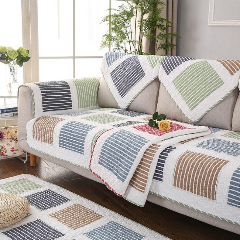 Thảm sofa Cotton - Chữ nhật xanh - TSF016