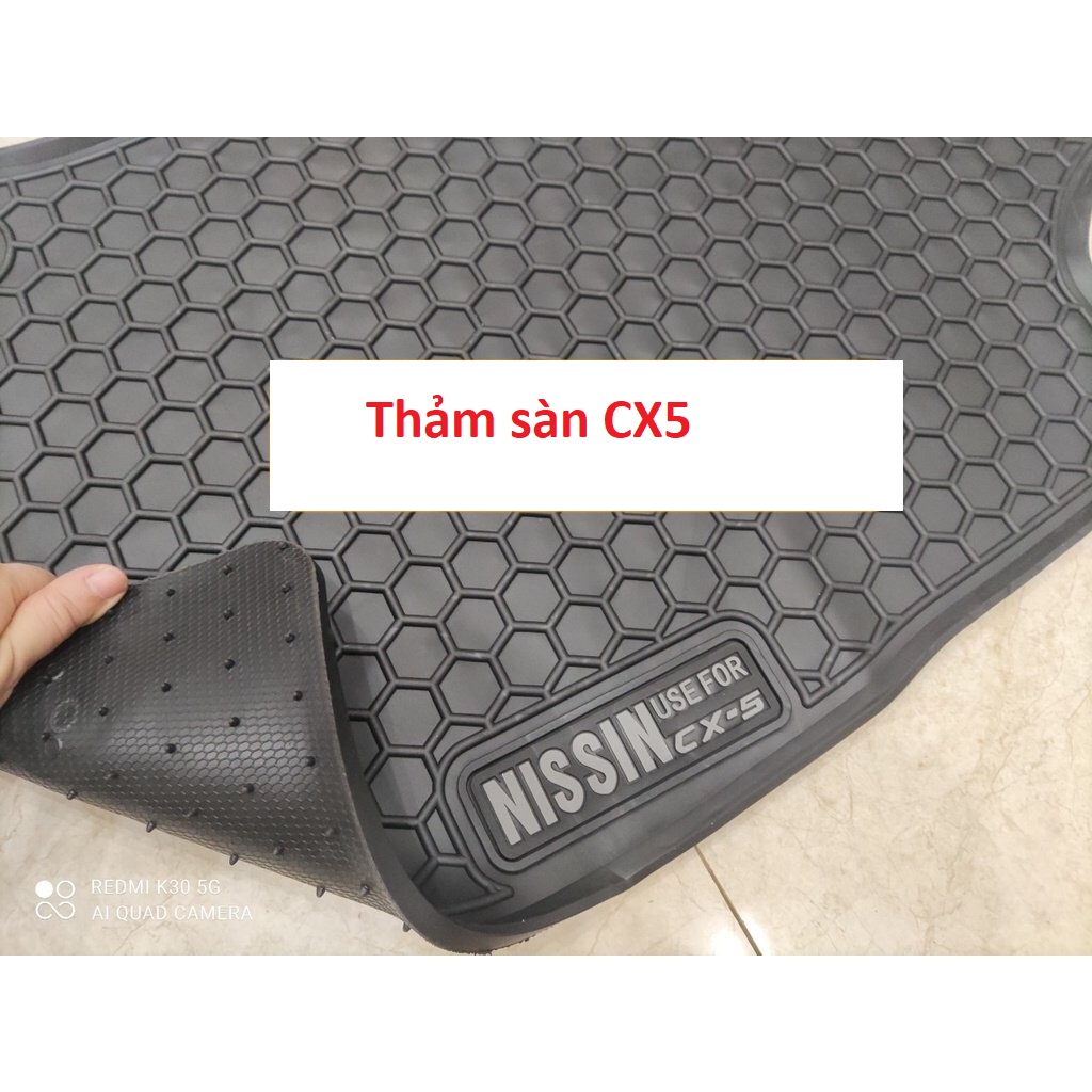 Thảm sàn, lót sàn cao su đúc xe Mazda CX5/ CX-5 2018- 2019- 2020- 2021- 2022 không mùi, dày - Mẫu NISSIN