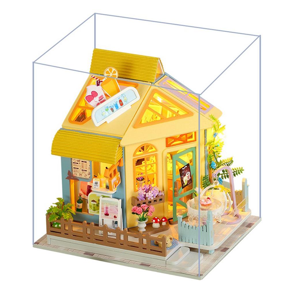 Mini Wooden Dollhouse Furniture Set Cottage Dream House Puzzle Toy A