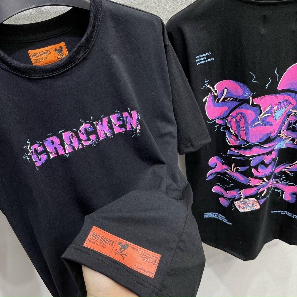 Áo thun tay lỡ unisex Cracken đầy đủ tem cổ tag tay Hany shop