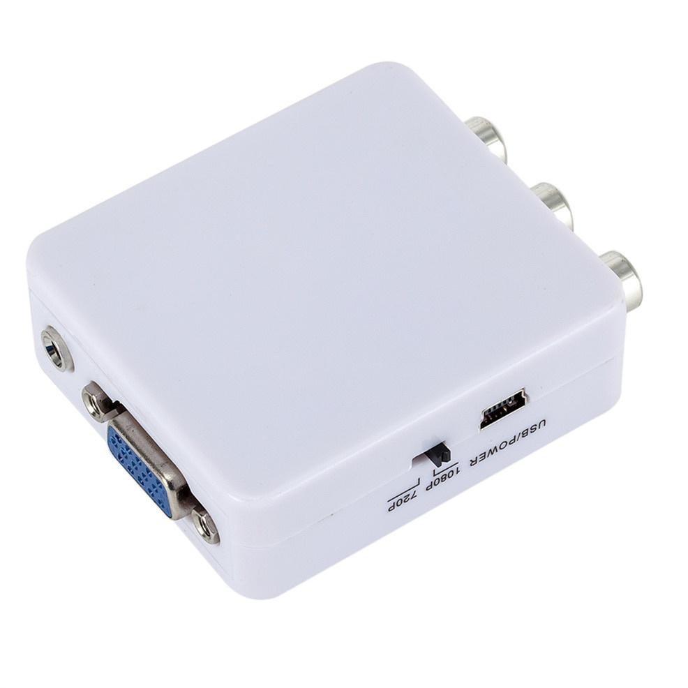 Mini RCA To VGA Converter AV2VGA Conversor with 3.5mm Audio RCA To VGA Video Converter For PC to TV HD Computer to TV