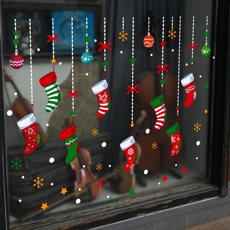 Decal trang trí Noel - Rèm vớ hiện đại mẫu mới