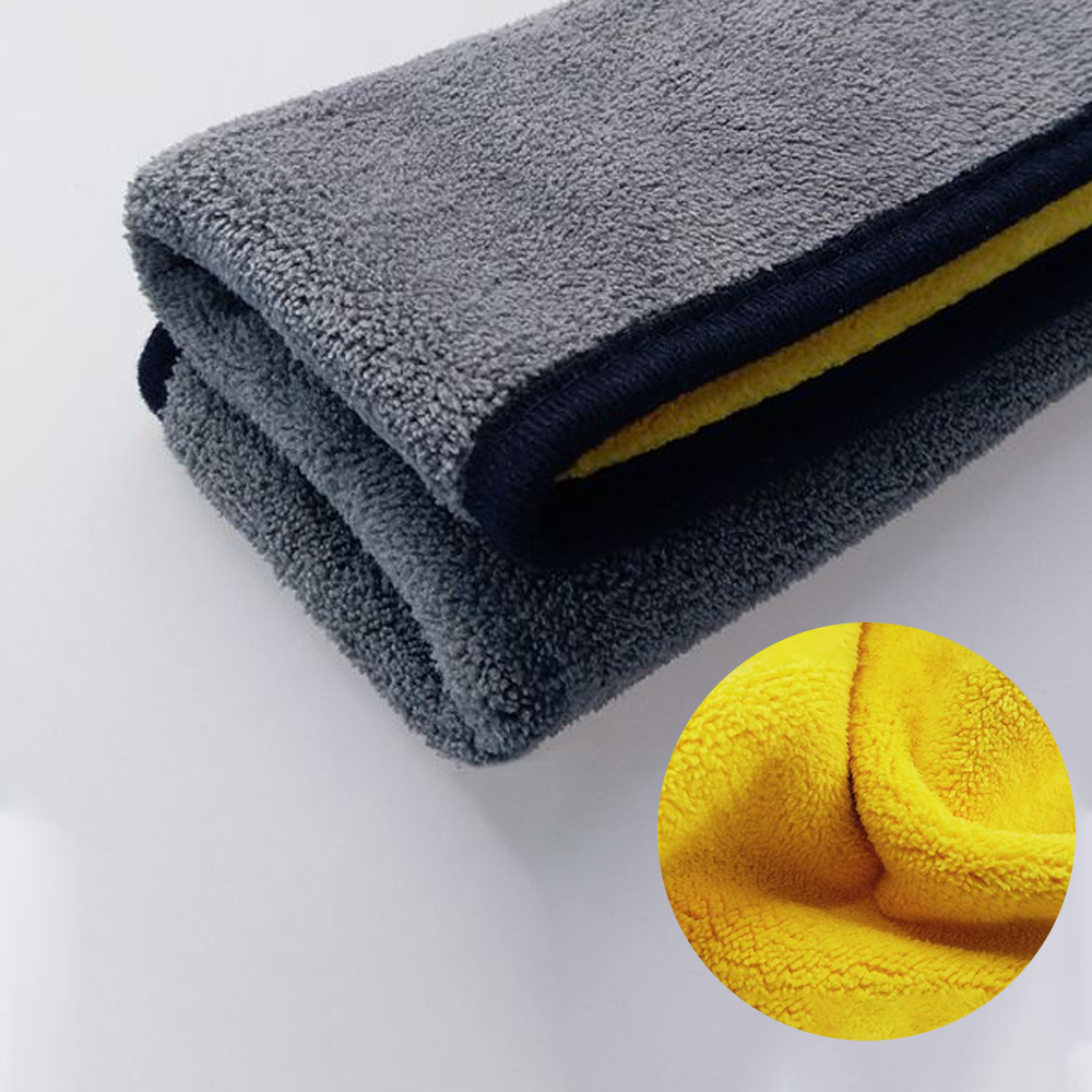 Khăn lau xe ô tô đa năng microfiber màu vàng - xám, siêu thấm hút, không để lại bụi vải, không để lại vệt nước, khổ to, không phai màu - Hàng chính hãng TÂM LUÂN Chổi lau tẩm dầu