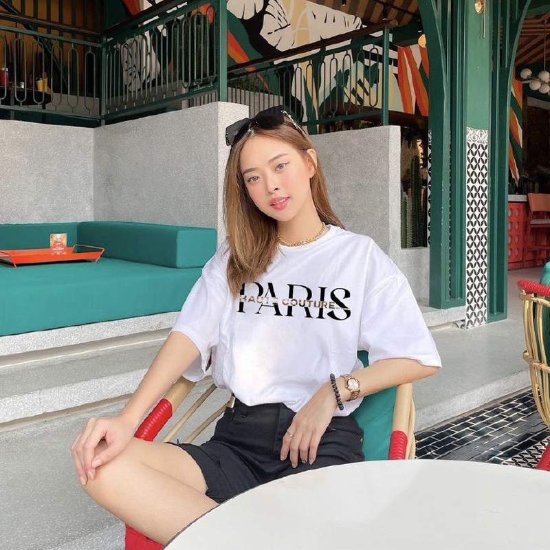 Áo Thun Nữ Màu Đen Trắng In Chữ Kiểu Đẹp