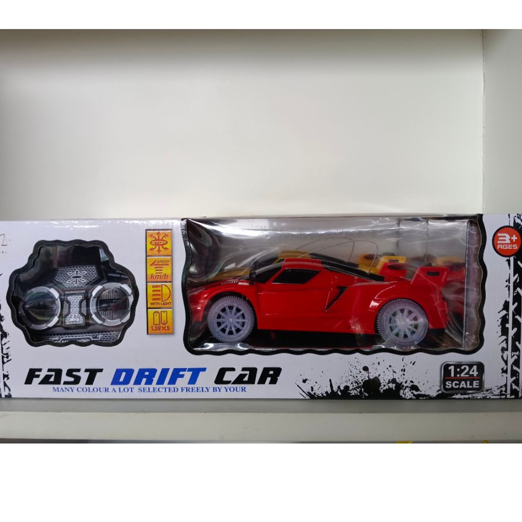 Đồ chơi xe ô tô điều khiển, xe điều khiển 4 chiều, có đèn led. TL: 1.24- FAST DRIFT CAR