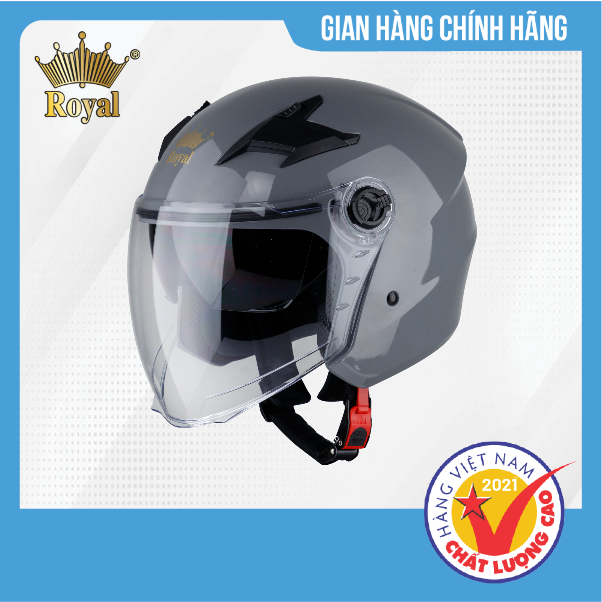 Mũ Bảo Hiểm 3/4 Đầu Royal M268 2 Kính Thời Thượng, Tiện Nghi